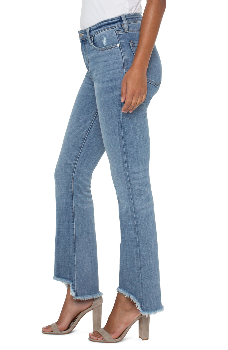 Hannah Flare Curve Fray Hem Jeans