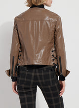 Kellie Bomber Moto Jacket Cold Chestnut