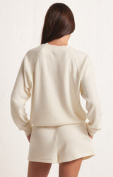 Saldana Reverse Fleece Top Sandstone