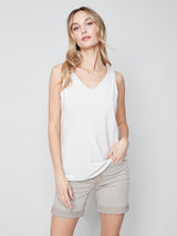 Bamboo Viscose Reversible Cami Greige