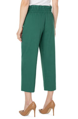 Belted Paperbag Wide Leg Crop Pant Serpentine