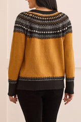 Jacquard Crew Neck Sweater Marigold