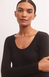 Sirena Rib Long Sleeve Shirt Black