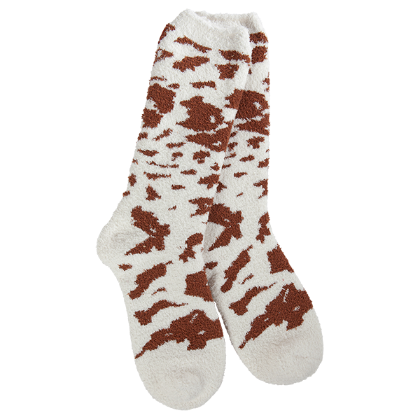 Cozy Crew Sock Brown Cow
