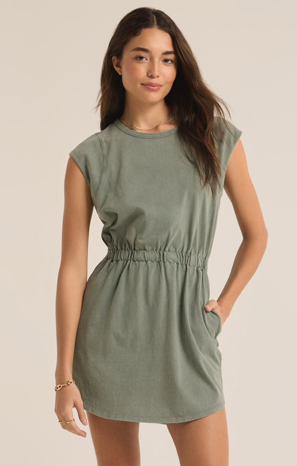 Paxton Jersey Dress Palm Green