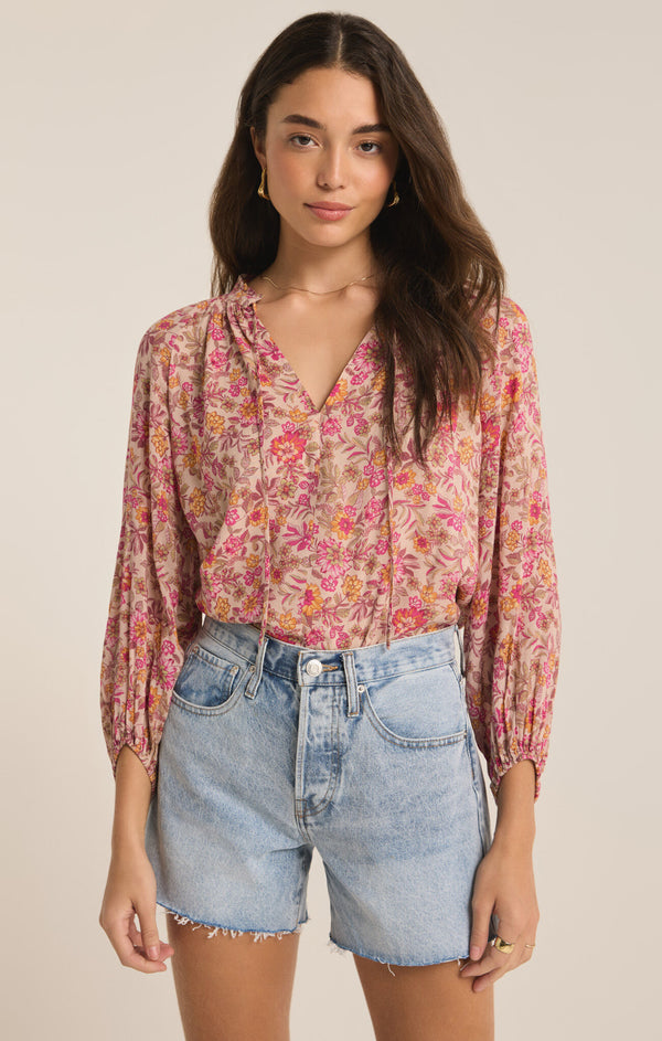 Carine Lima Floral Top Cactus Flower