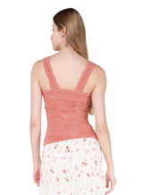 Floral Textured Knit Tank Clay