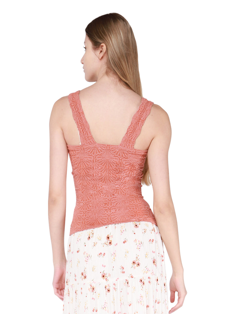 Floral Textured Knit Tank