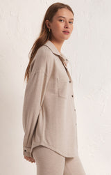 WFH Modal Shirt Jacket Oatmeal Heather