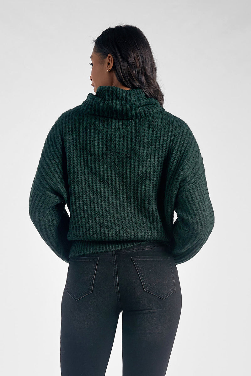 Turtleneck Thick Knit Sweater Teal