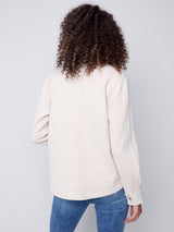 Solid Gusty Knit Shirt Jacket Heather Beige