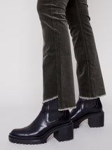 Asymmetric Hem Stretch Corduroy Flare Spruce
