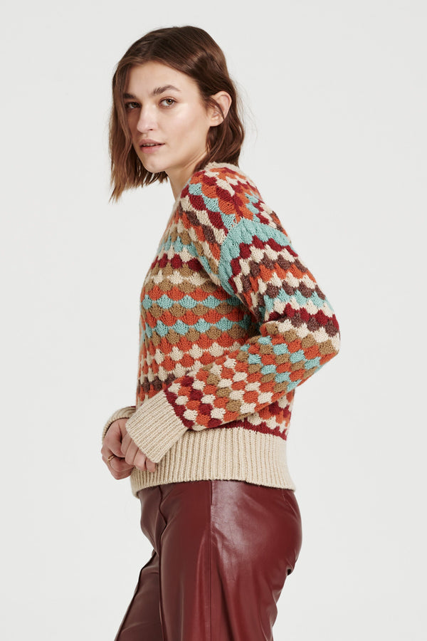 Fabienne Scallop Knit Sweater Autumnal Multi