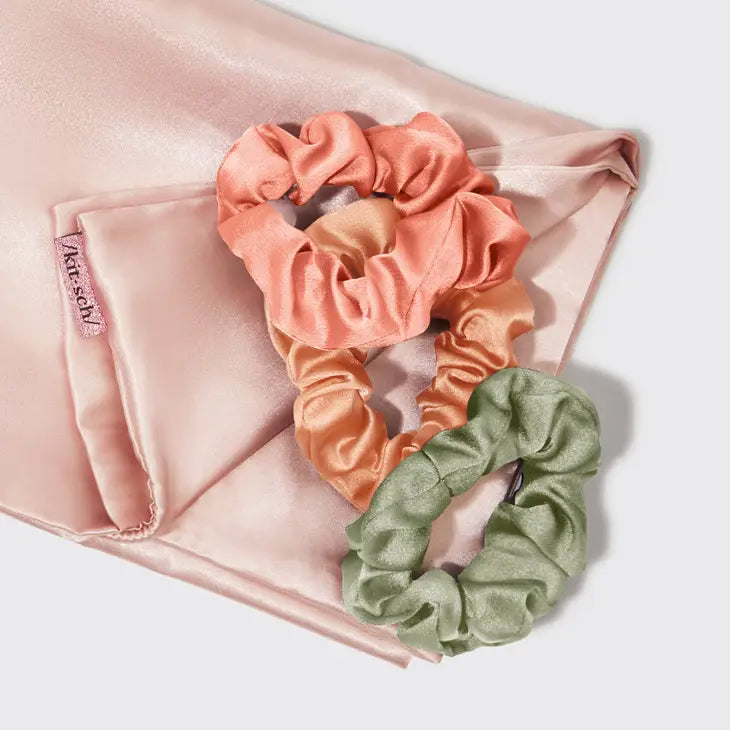 Satin Pillowcase & 4 PC Scrunchie Gift Set