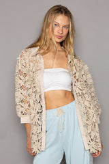 Eyelet Floral Lace Oversize Jacket Natural