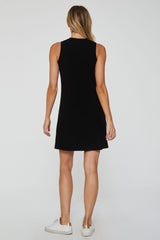 Justine High Neck Sleeveless Dress Black