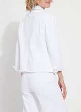 Della Denim Cropped Blazer White