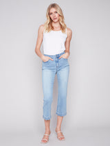 Scallop Hem Jeans Light Blue