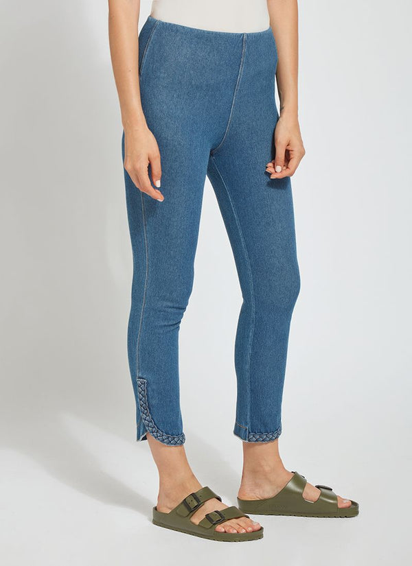 Happy Hour Braided Crop Jean Midwash