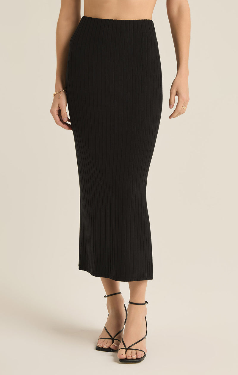 Louisa Rib Skirt Black