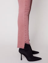 Asymmetric Hem Colored Twill Flare Raspberry