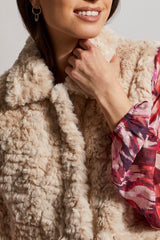 Lux Sherpa Front Pockets Vest Cream