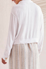 Cropped Chest Pocket Jacket White