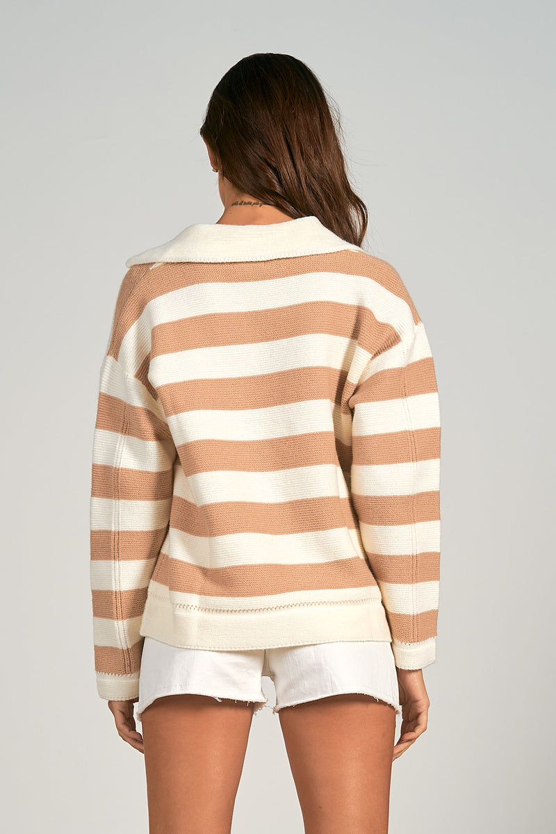 Stripe Collared Sweater