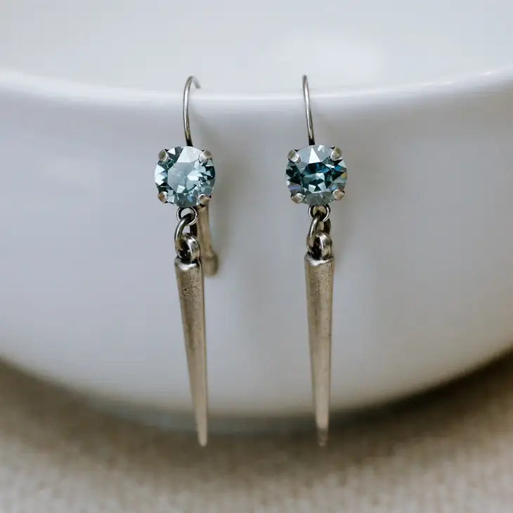 Jess Spike Earrings Aqua Champagne