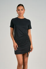 Double Cinched Mini Dress Black