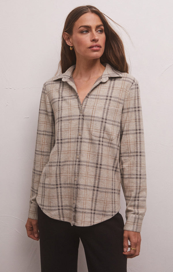Zenith Plaid Shirt Charcoal Heather