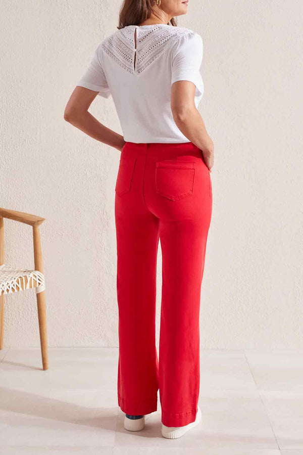 Fly Front Pants Poppy Red