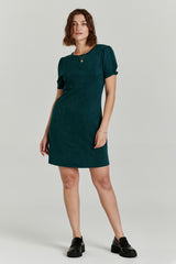 Demi Seam Detail Suede Dress Spruce