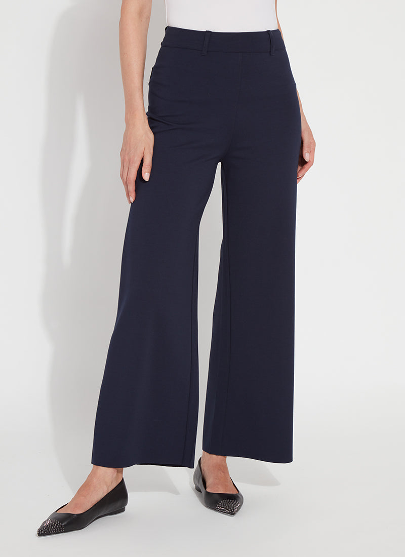 Erin High Waist Wide Leg Ponte True Navy