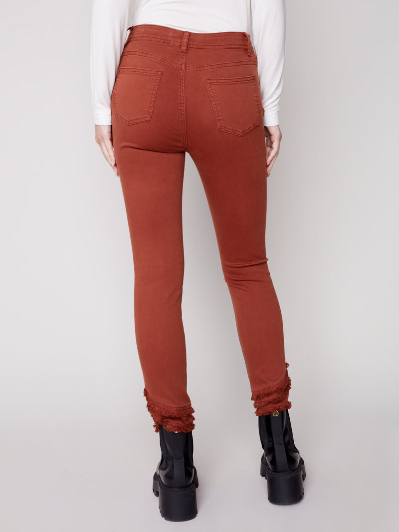 Frayed Hem Denim Pant Cinnamon