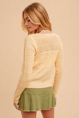 Front Tie Mix Marled Knit Cardigan Tangerine