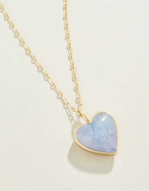 Full Heart 18" Necklace - Light Blue