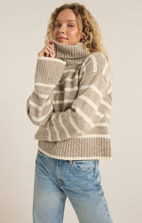 Josephine Stripe Sweater Heather Taupe