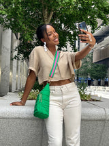HydroBag Crossbody Kelly Green | Pink Green Stripe