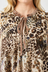 Burn Out Velvet Sleeveless Blouse Cocoa Multi