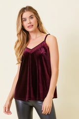 Mixed Velvet Cami Wine