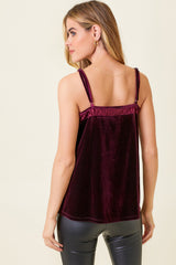 Mixed Velvet Cami Wine