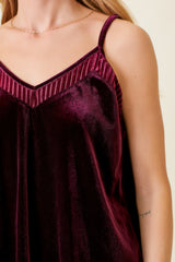 Mixed Velvet Cami Wine