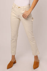 Blaire Hi Rise Slim Ankle Straight Wheat