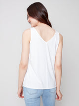 Bamboo Viscose Reversible Cami White