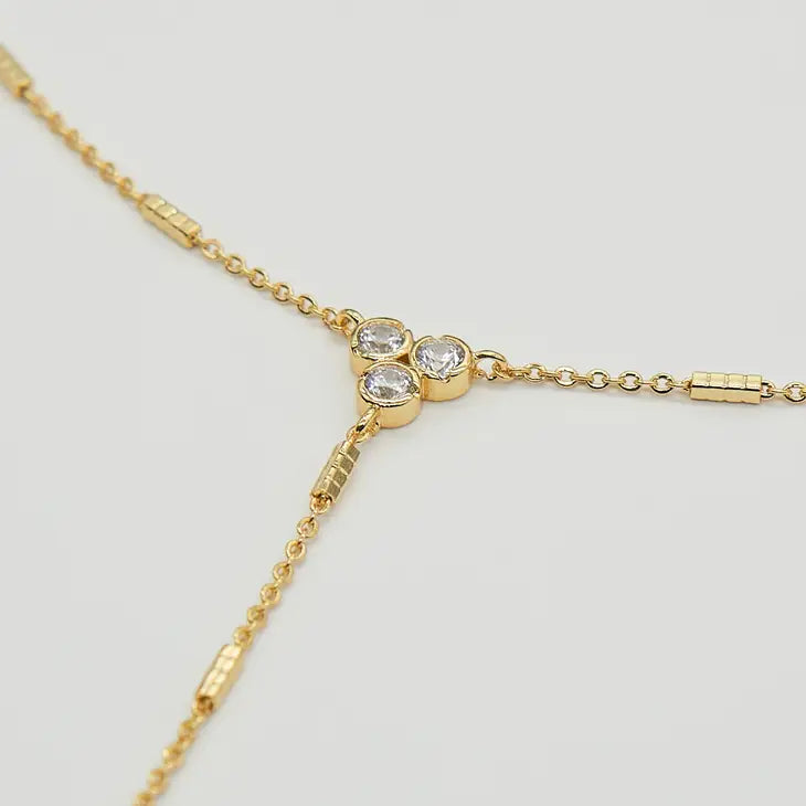 Shiny Crystal Cluster Lariat Necklace