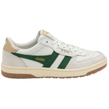 Hawk Sneakers White, Dark Green + Gold