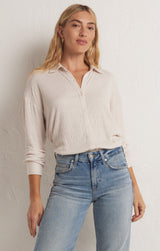 Dawson Pucker Knit Shirt Whisper White