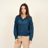 Nanumea Open Knit Sweater Teal