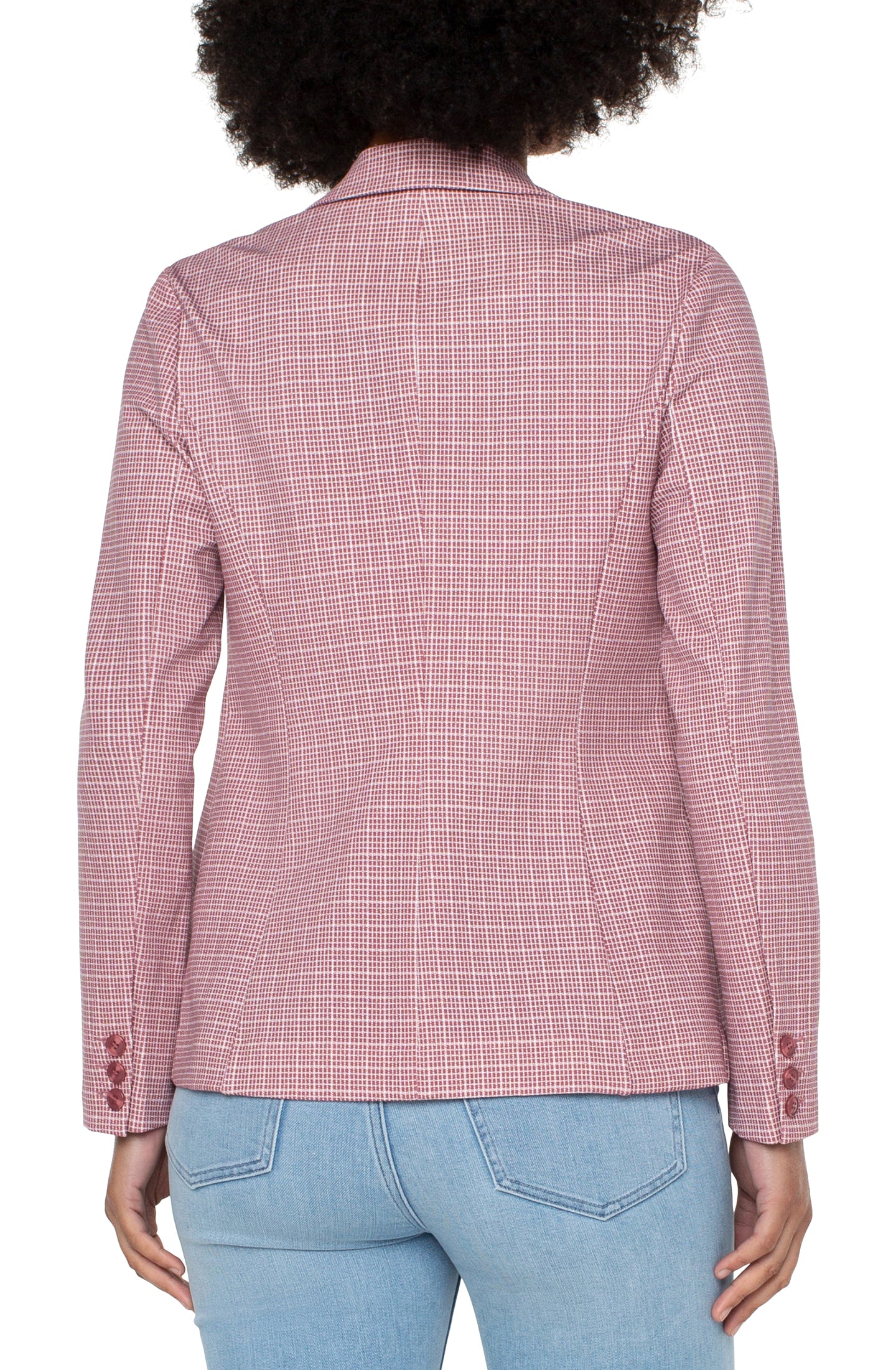 Fitted Notch Collar Printed Blazer Strawberry Mini Box